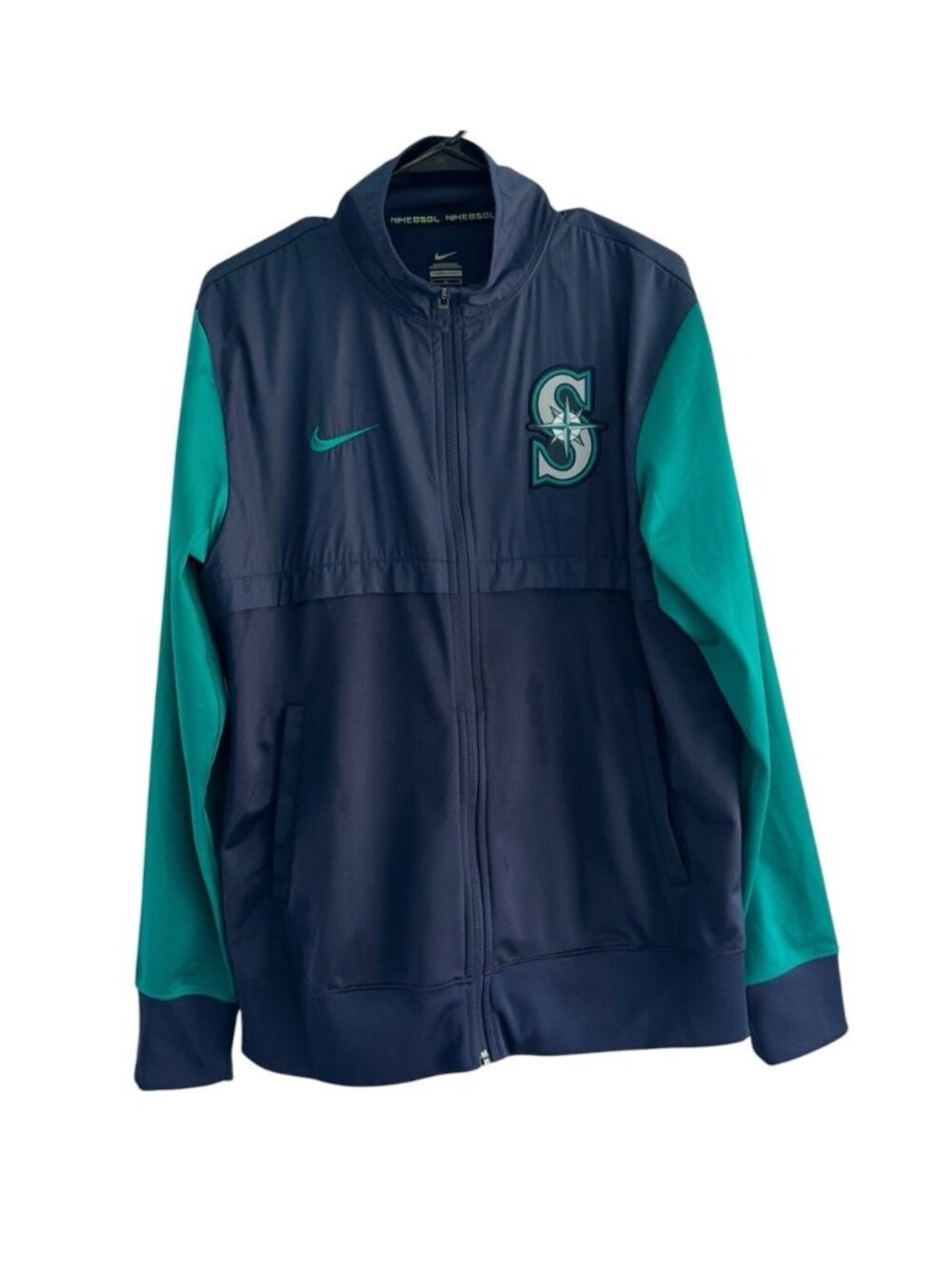 Nike BSBL Men's Sz M Seatlle Mariners MLB Blue Green Full Zip Jacket